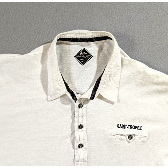 Blanc Du Nil Polo Mens 3XL White Saint-Tropez Lightweight Island Golf Shirt - Picture 1 of 11